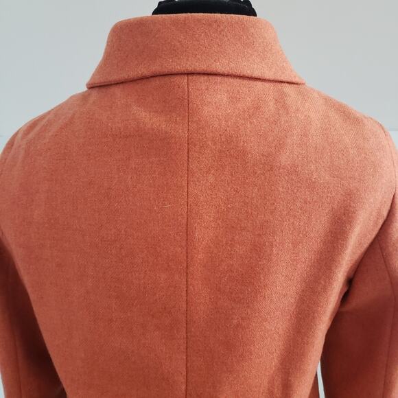 Akris Punto Wool Orange Marled Hidden Button Pocket Suit Jacket Blazer Size 10 - Picture 10 of 12